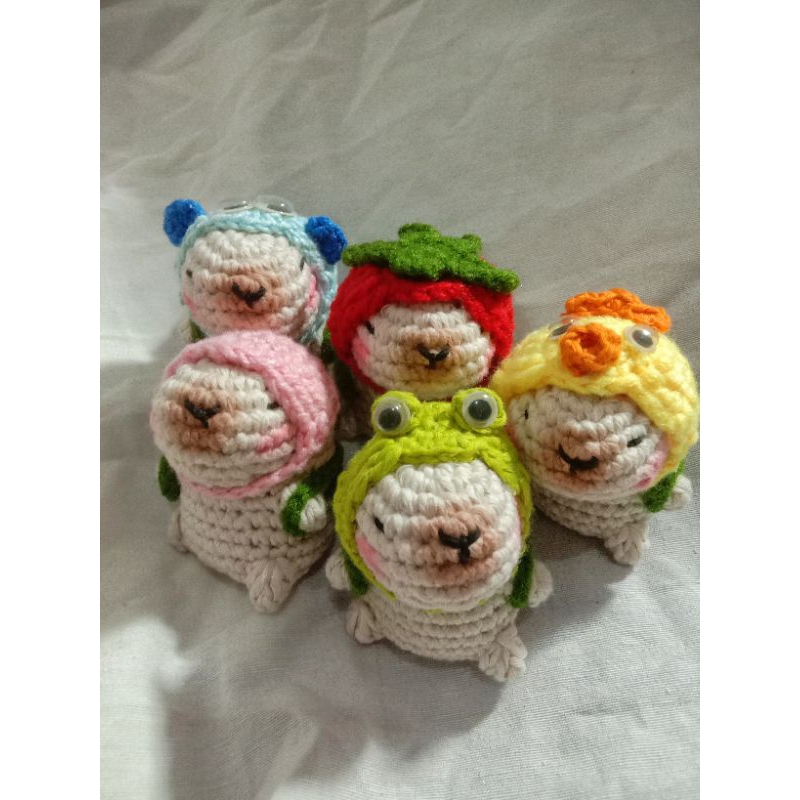 Keychain Capybara / crochet Capybara/ boneka rajut Capybara/ boneka rajut