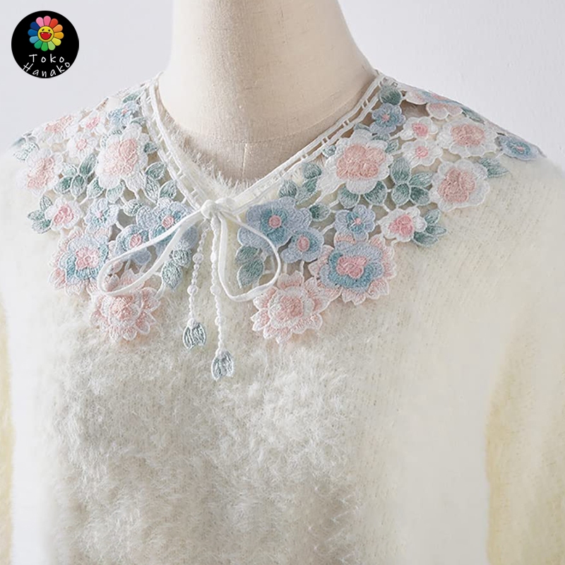 Kerah Bordir Instan Fake Collar Kerah Palsu Wanita Kerah Palsu Vintage Kerah Korea Fake Collar Kerah
