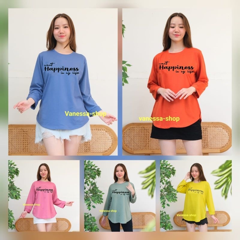 Kaos wanita lengan panjang kaki oval belahan Baju kaos wanita lengan panjang