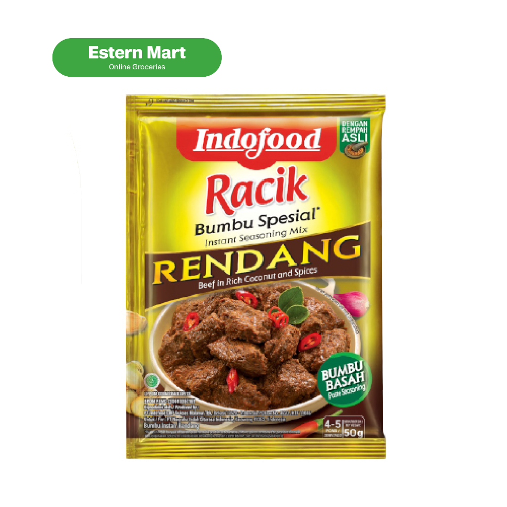 

Indofood bumbu racik rendang 50gr | bumbu instan rendang padang | bumbu bubuk rendang padang | bumbu dasar | bumbu masak