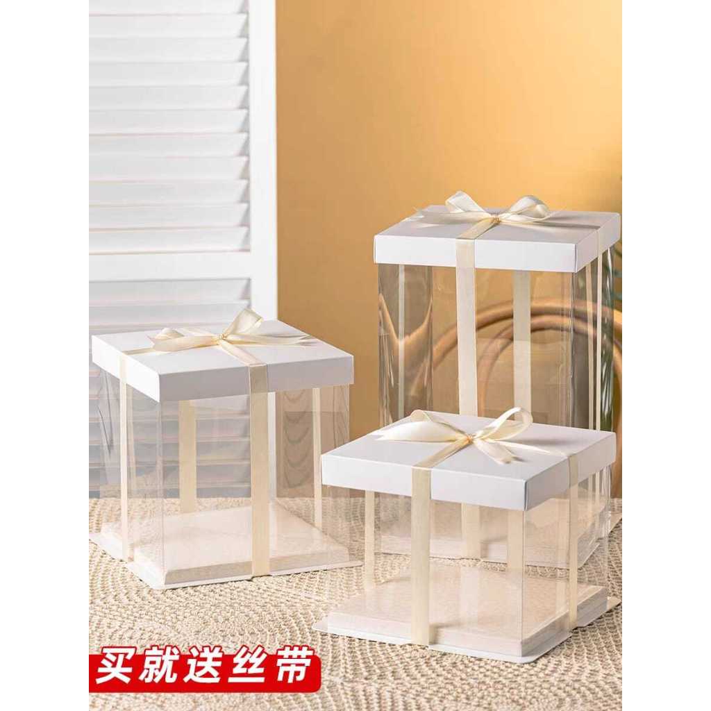 KOTAK TRANSPARAN CAKE BOX / BOX MIKA / KOTAK KUE / HANTARAN WEDDING / CAKEBOX