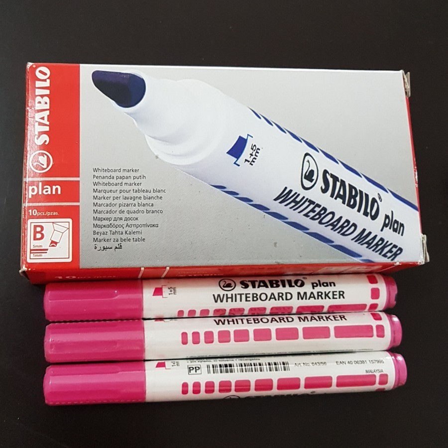 

Stabilo Plan Whiteboard Marker / Spidol Whiteboard Chisel 643/56 PINK