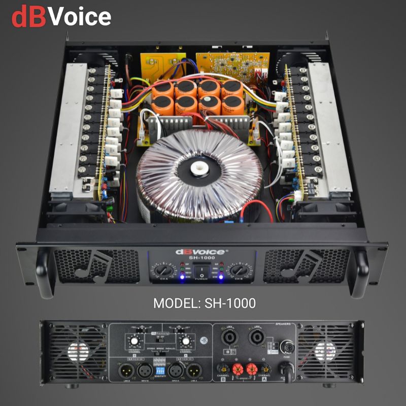 Power dB Voice SH-1000 Original Product Amplifier 2 Channel 1000Watt Class H