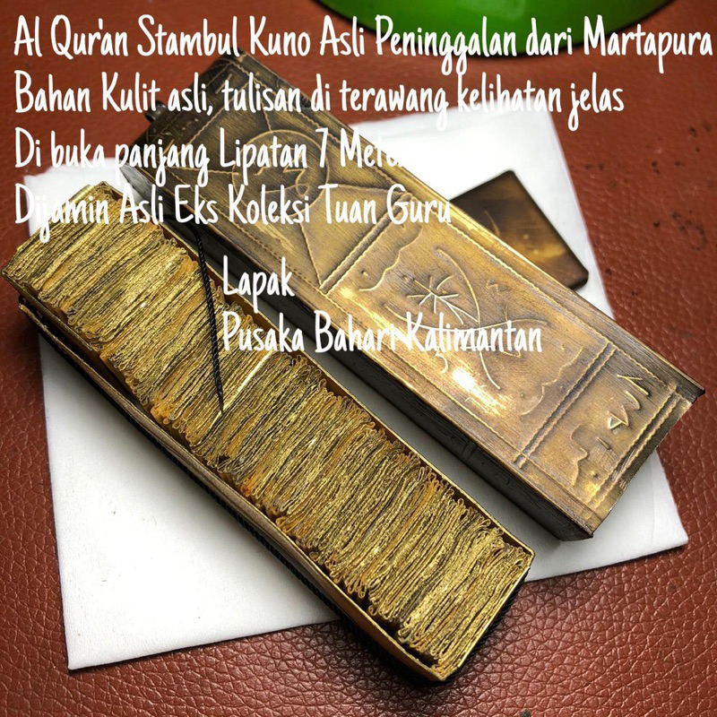 Al Quran Kuno Asli Peninggalan Bahan Kulit alami Panjang 7 M