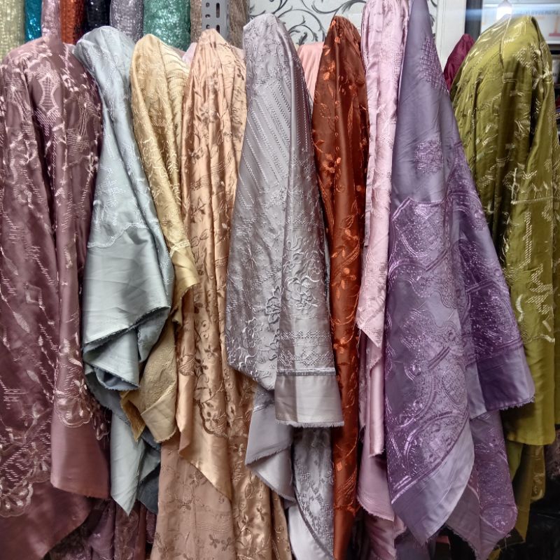 Bahan Kain Armani Bordir Premium || Bahan Dress, Gamis