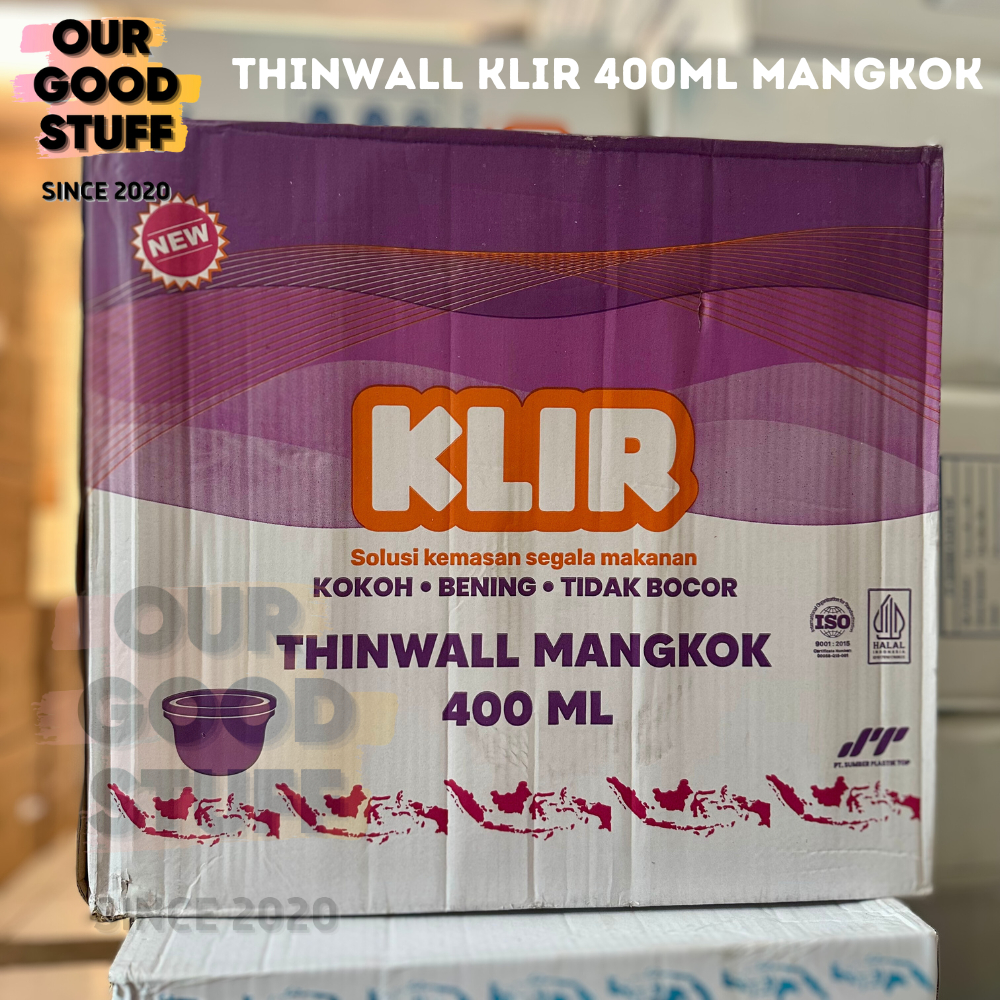 (1 DUS) Thinwall KLIR 400ml Mangkok / Thinwall 400ml Bulat / Thinwall 400ml mangkok / Klir Thinwall 