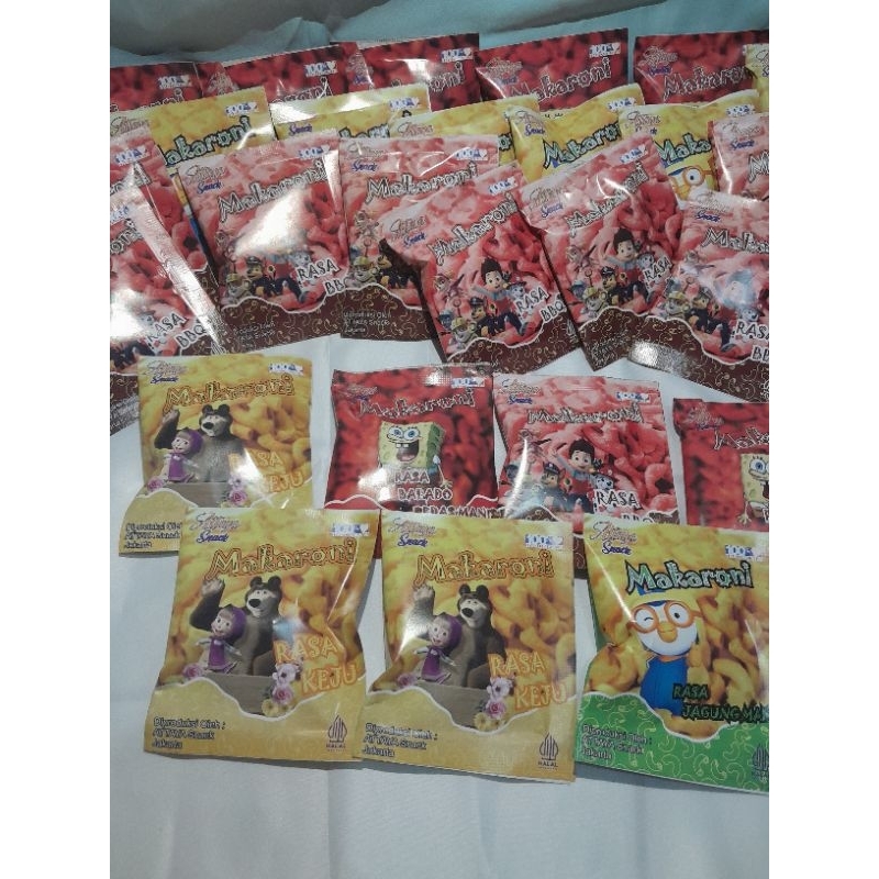 

makaroni karakter viral isi 25 bungkus harga ecer Rp 1.000