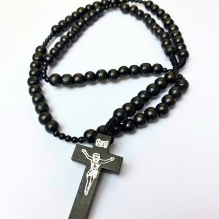 rosario katolik kayu warna hitam 77 bapa kami