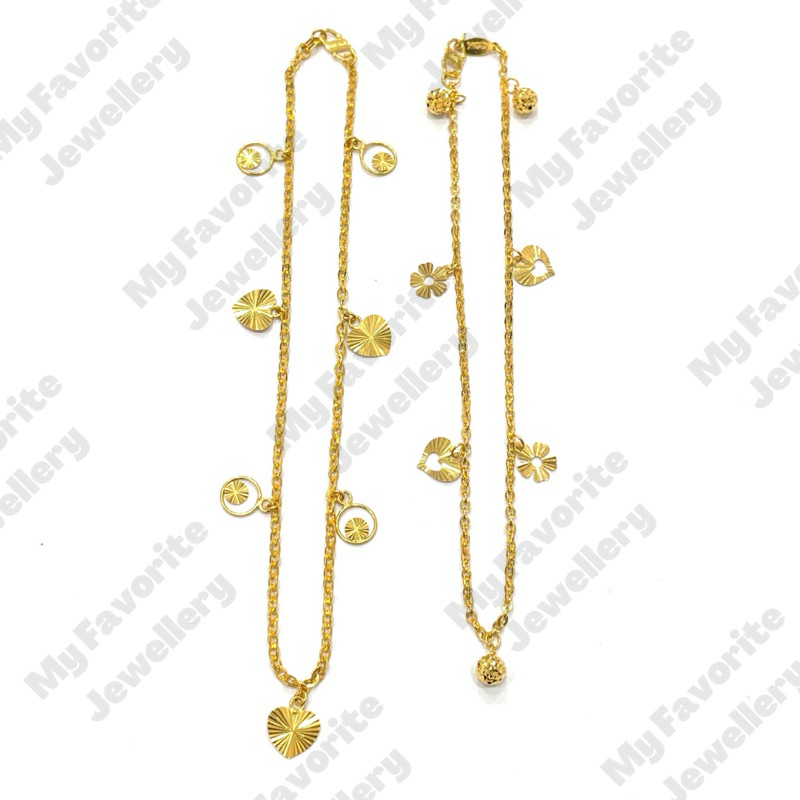 Gelang Kaki Variasi EMAS ASLI Kadar 875 20K