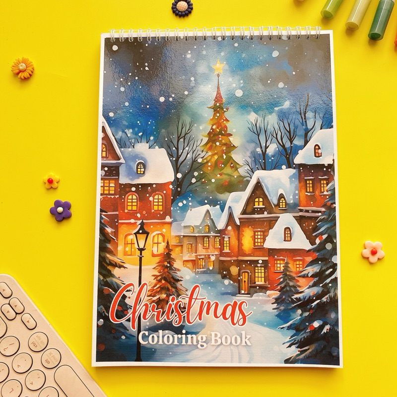 Aesthetic Christmas Coloring Book For Adult Cozy Coloring Healing Therapy
