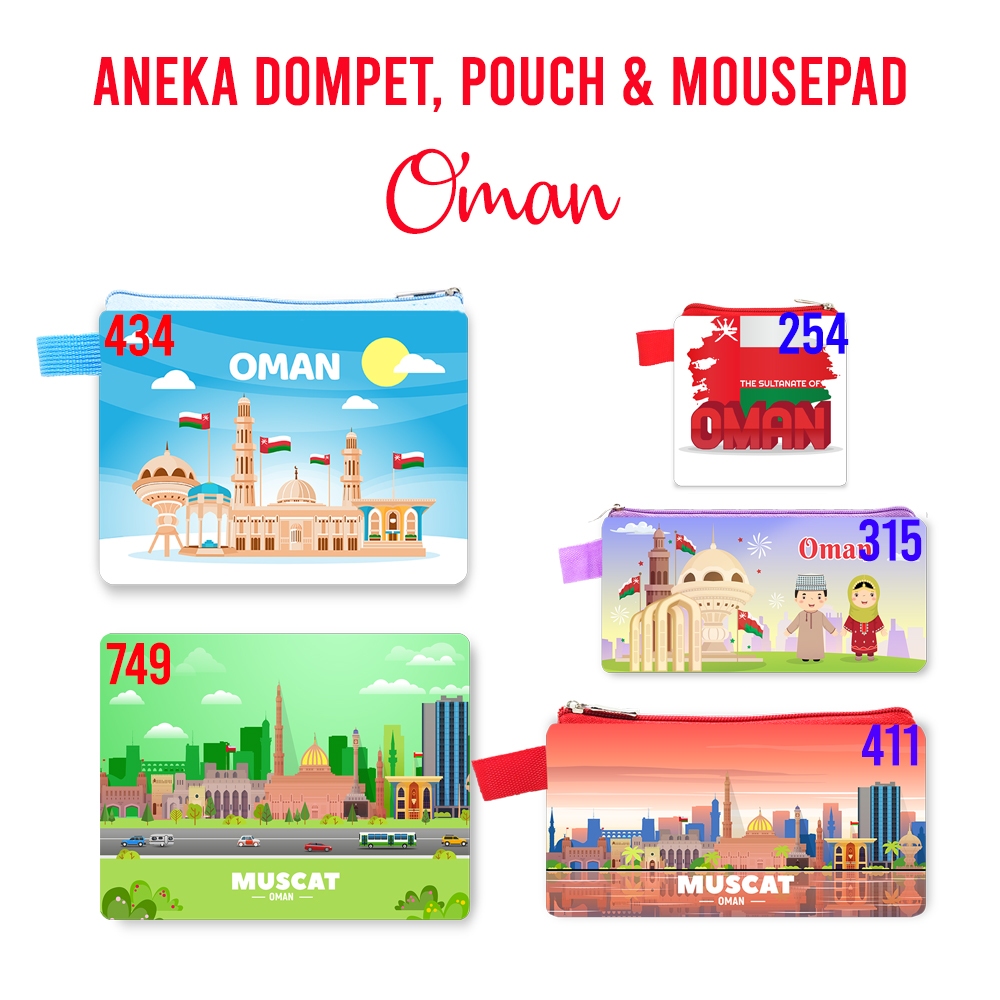 Oman Souvenir Dompet Pouch Mouse Pad Pin Magnet Gantungan Kunci Landmark Oleh Oleh Negara