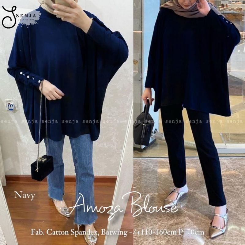 ATASAN BLOUSE WANITA JUMBO/AMOZA/BLOUSE TOP BATWING WANITA SPANDEK JUMBO LD 160 CM FIT XXXXL