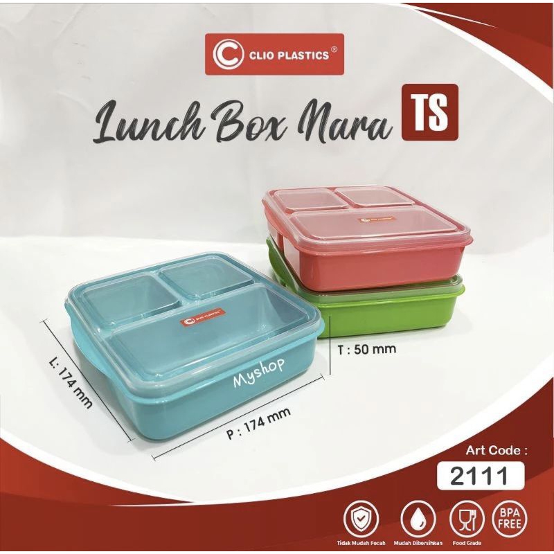 Lunch Box Nara TS (TANPA SENDOK) CLIO 2111