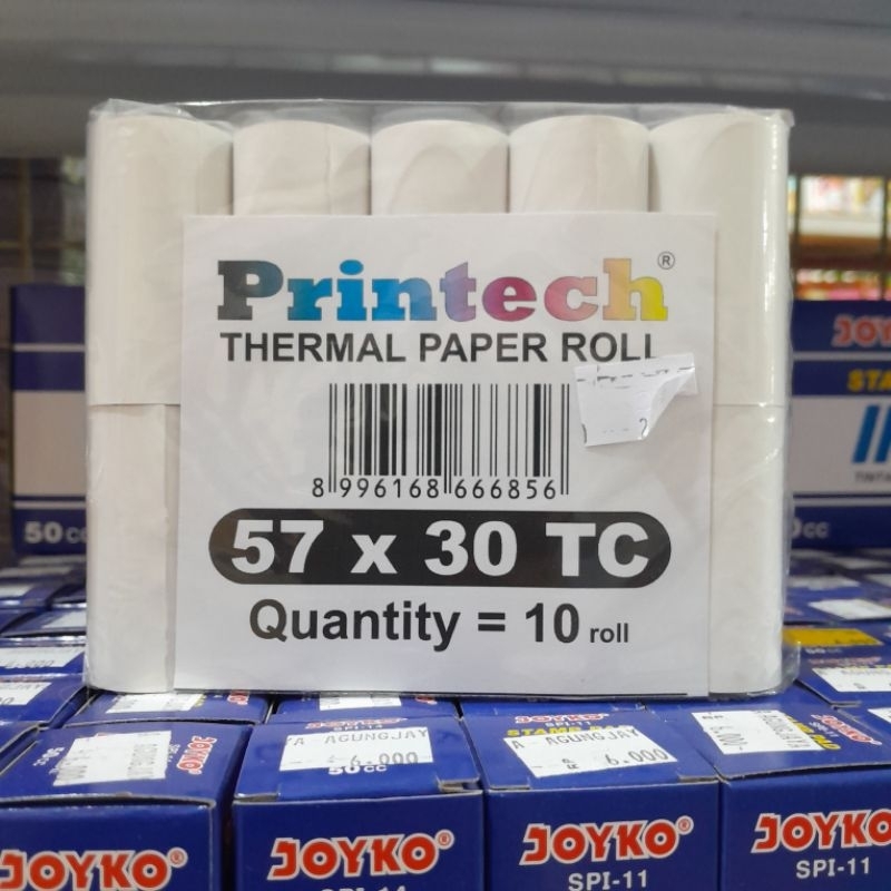 

10 Roll Kertas Thermal Kasir Printech 57 x 30