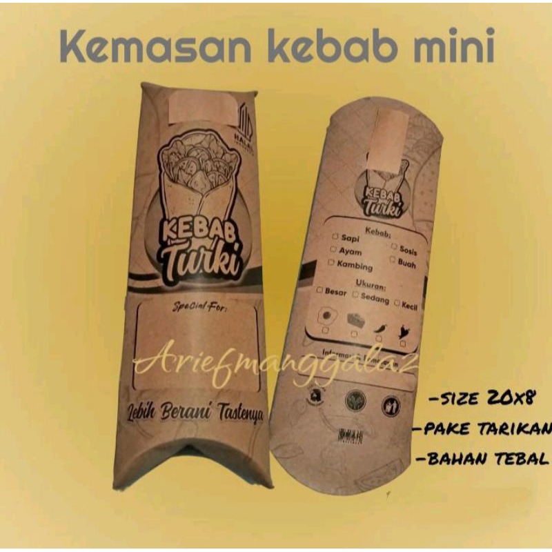 

@100pcs kemasan kebab mini/ dus kebab uk 20x8 brown craft motif