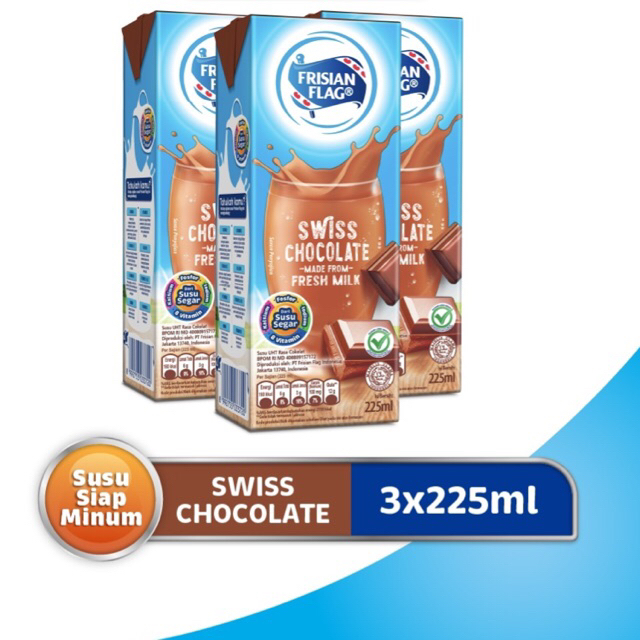 

Frisian Flag Susu UHT Swiss Chocolate 3 x 225 ml