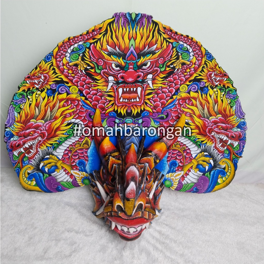 Barongan Devil Mata Nyala Biru Ukuran 20 Full Kayu