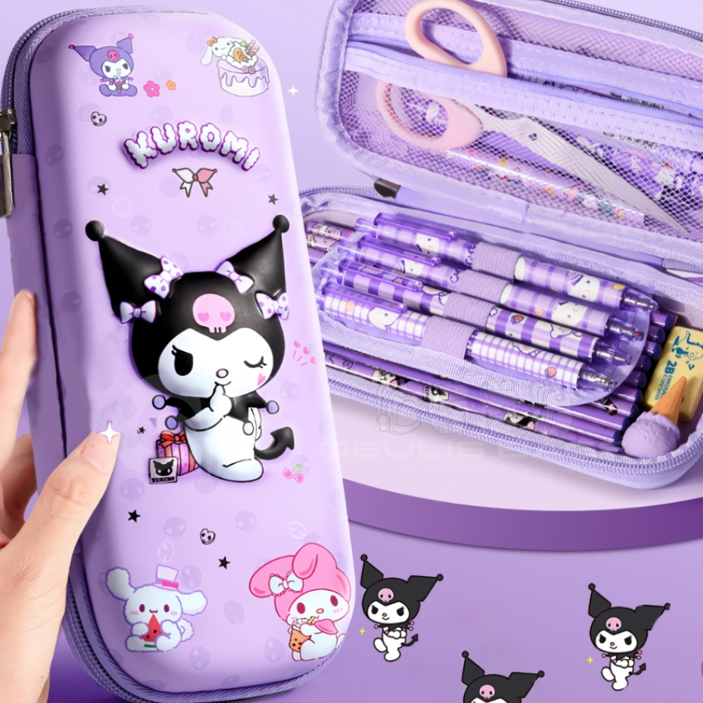 

GEULIS BAGS Tempat Pensil Sanrio Case Pencil Karakter Timbul Kuromie Terbaru 8749