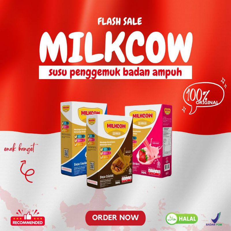 

SUSU MILKCOW DENGAN EXTRA WHEY PROTEIN Membantu Menambah Berat Badan Ideal & Nafsu Makan Sempurna 100% Asli