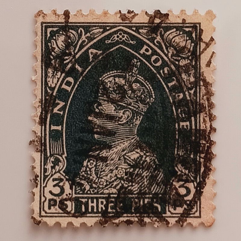 

(AA) Perangko India 1937 King George VI - Definitives (1937-40) - King George VI wearing Imperial Crown of India 3 pie Used