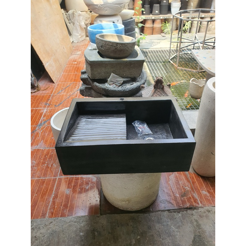 wastafel cuci baju portable bahan terrazzo