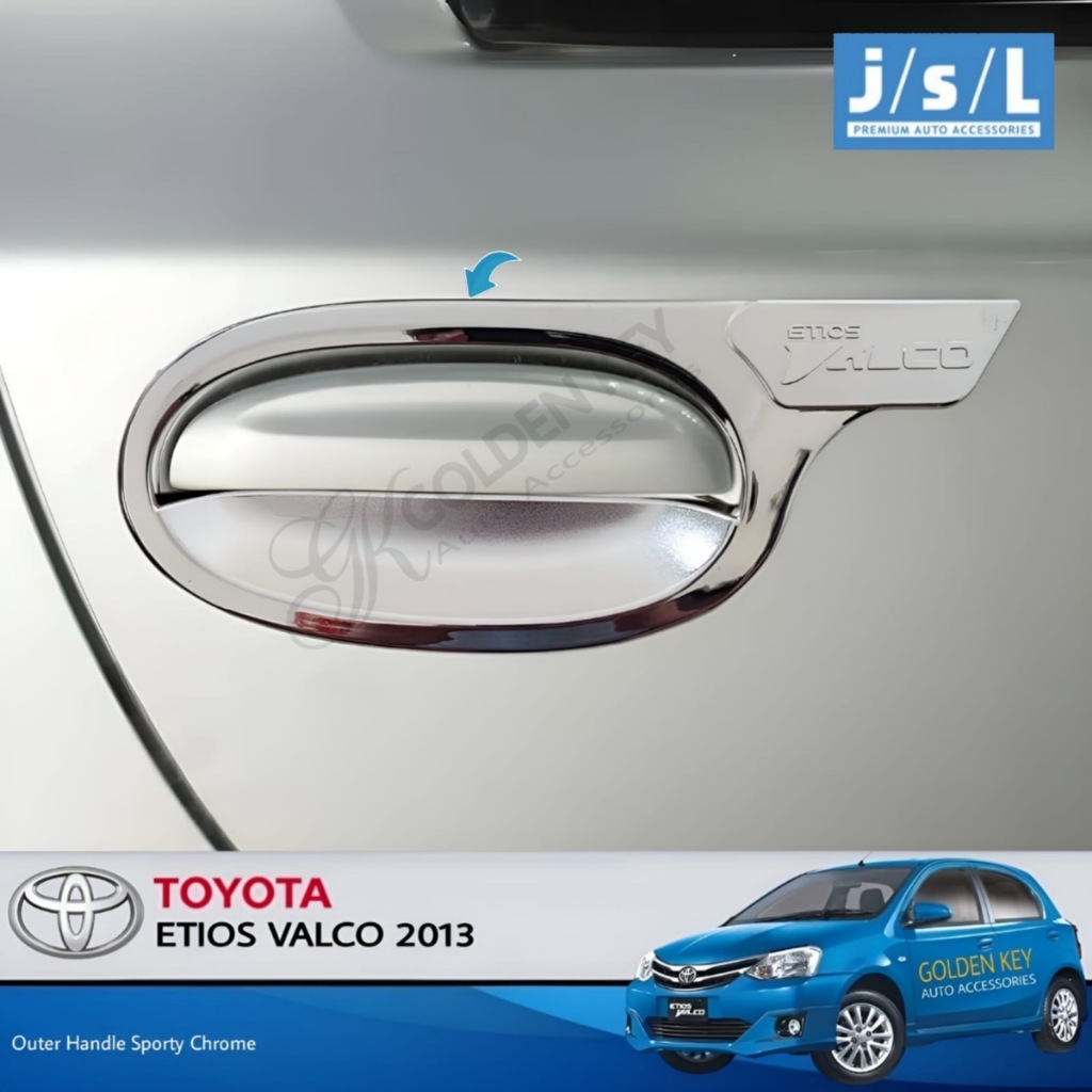 JSL Outer Handle Etios Valco 2013 Mangkok Pintu Sporty Emboss Chrome