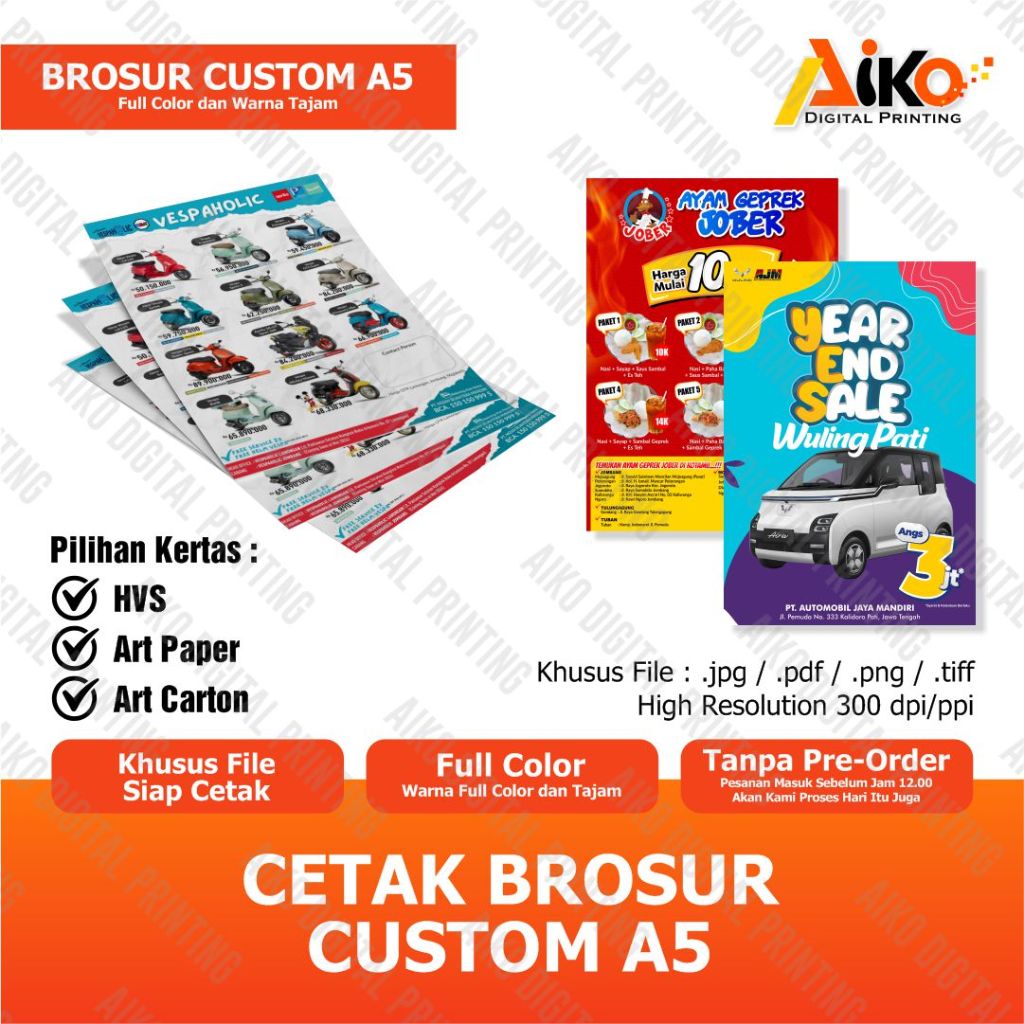 

BROSUR/PAMFLET/LEAFLET PROMOSI CUSTOM A5