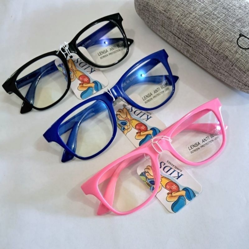 Kacamata Anak Anti Radiasi HP/TV/Komputer Oval Korea Original Blueray Antiblue Usia 3-9 tahun Unisex