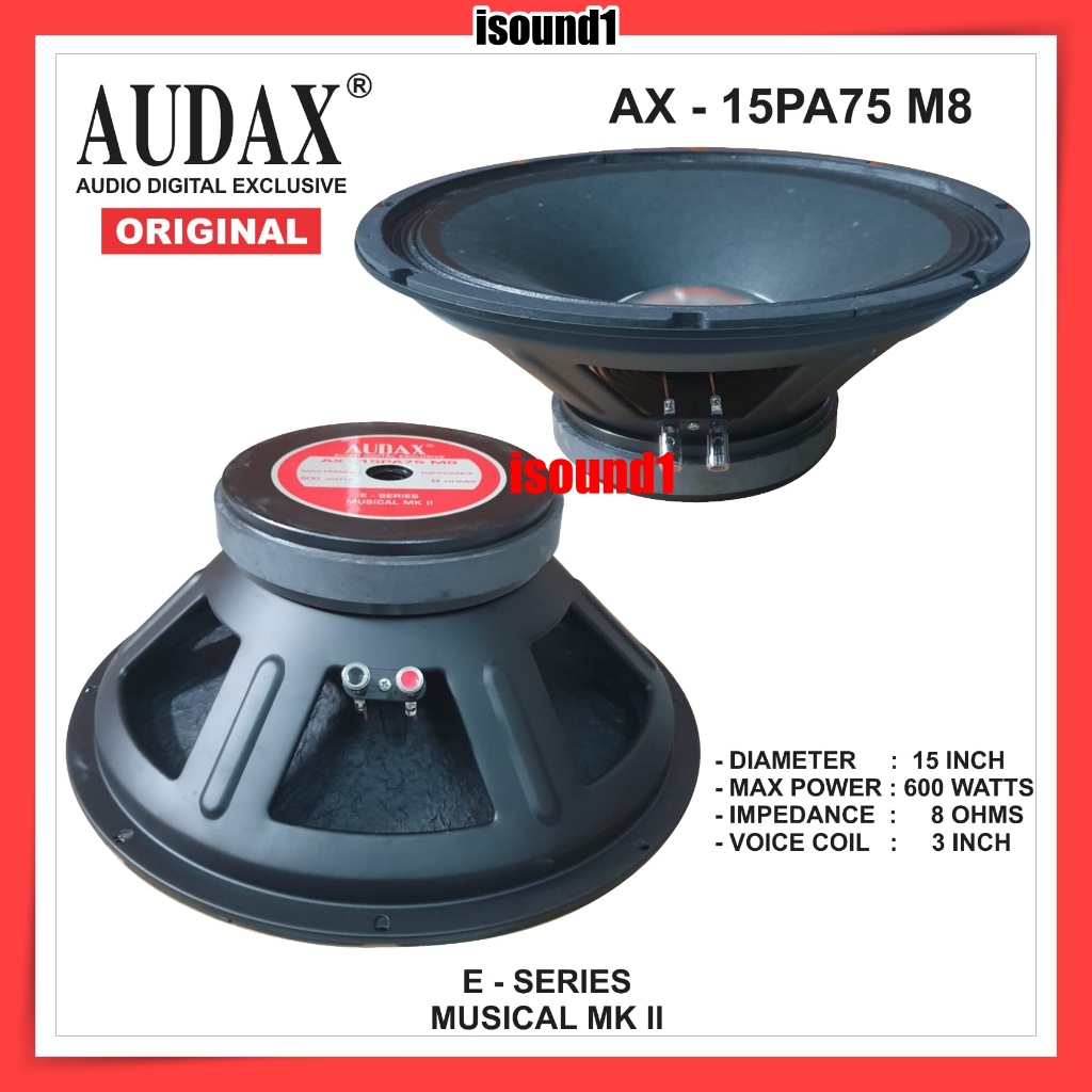 JXK7 Speaker Audax Ax 15 Pa 75 Full Range 600 Watt 15Pa75 Ax 15Pa75 M8 Original Audax
