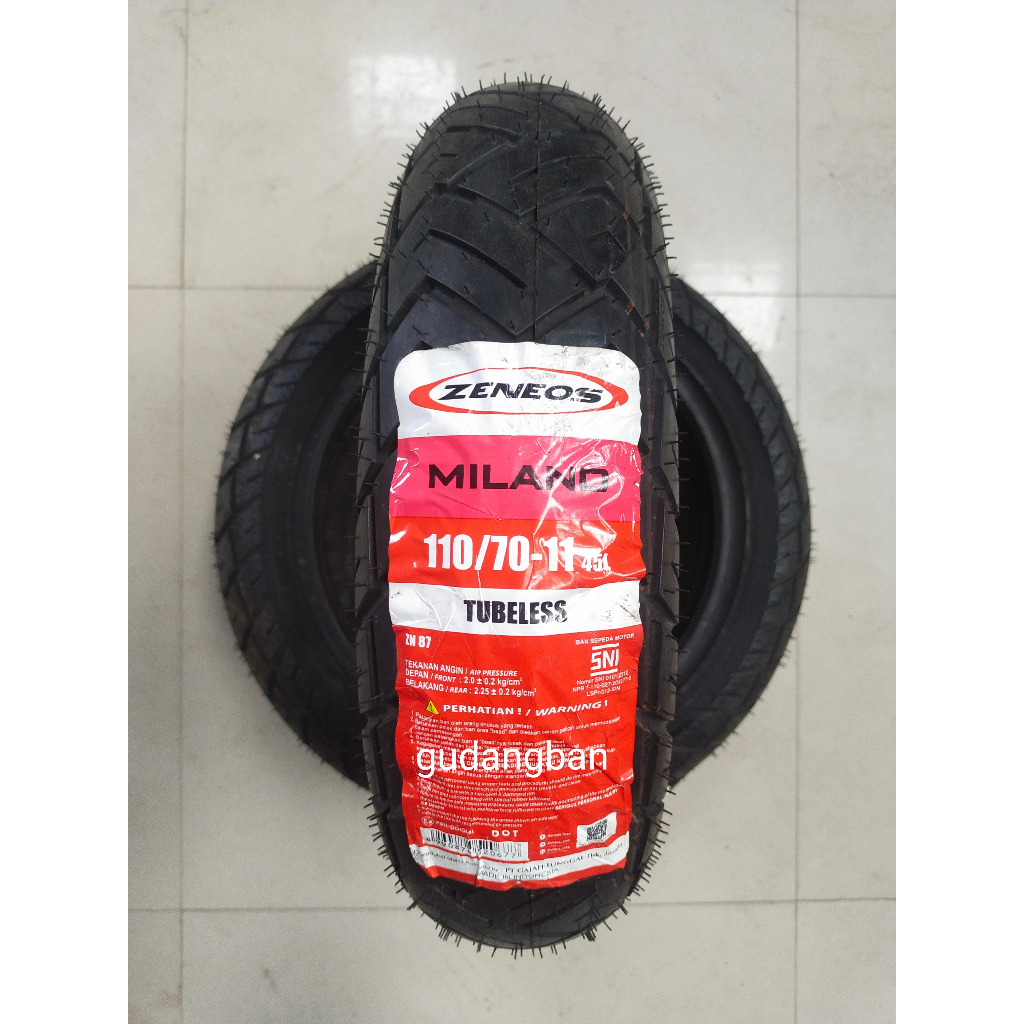 Ban Zeneos 110 / 70 - 11 Milano ZN87 Vespa piagio zip kymco minimoto TUBLESS TL
