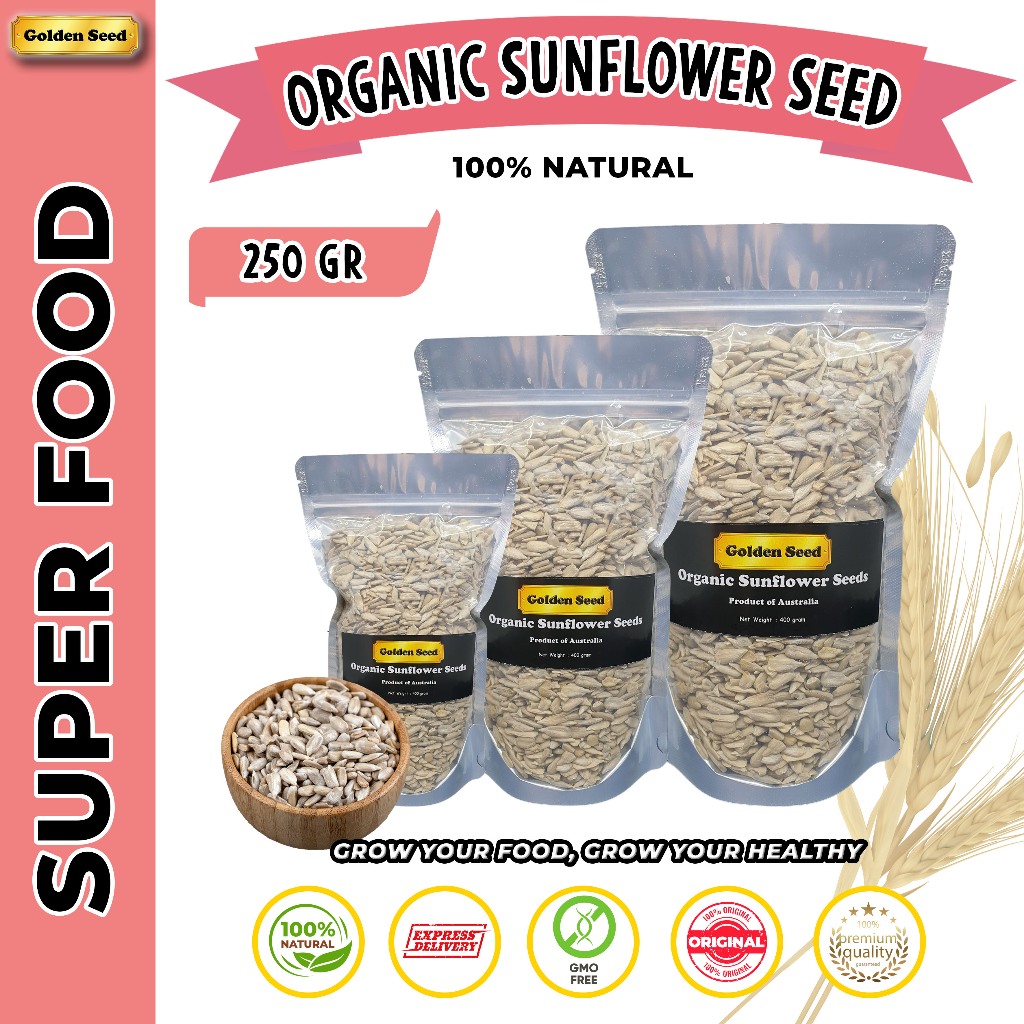 

RAW SUNFLOWER SEED 250 GRAM PREMIUM - BIJI BUNGA MATAHARI MENTAH TANPA KULIT 250 GR