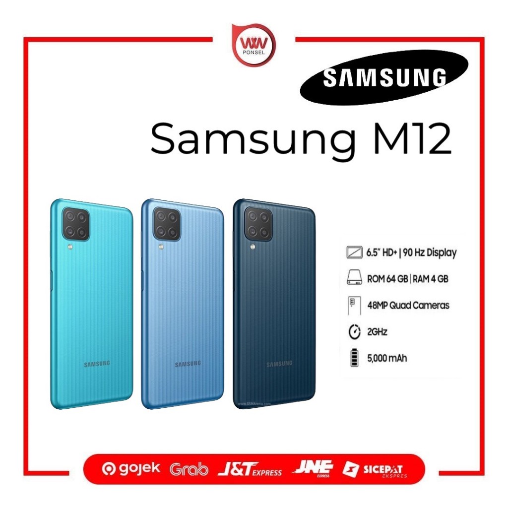 Hp Samsung M12 RAM 4GB Internal 64GB Garansi Resmi