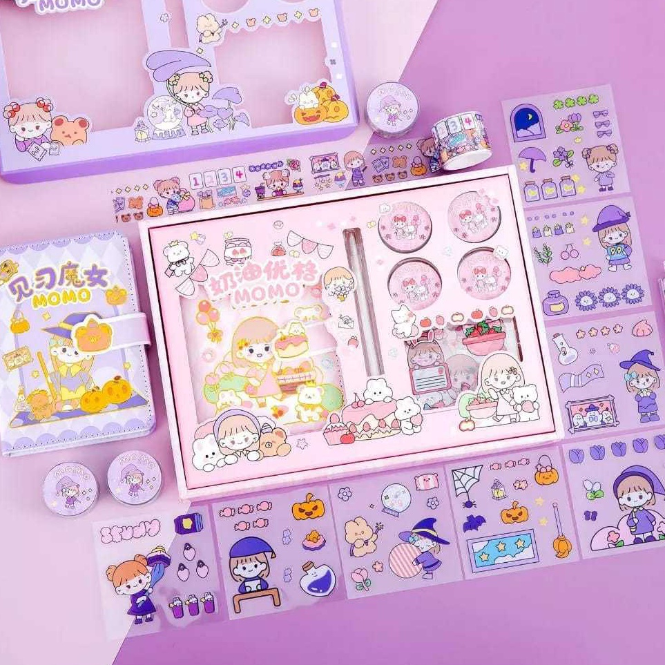 

8F8GN3371 Diary Set Momo Sauce Original Buku Jurnal Aesthetic Kado Ulang Tahun Edisi Momo