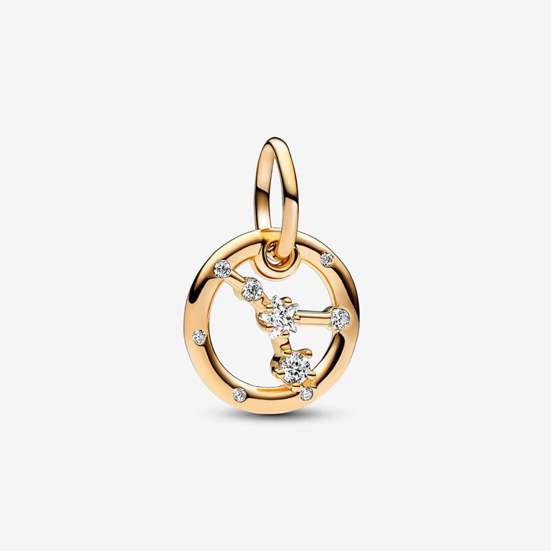 Pandora Zodiac Charm Cancer Gold Original Authentic Pendant for Bracelet Necklace Jewelry Kalung Gel