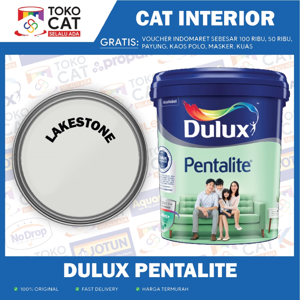 Cat Tembok Interior | Dulux Pentalite LAKESTONE 20 L | Kemasan Pail