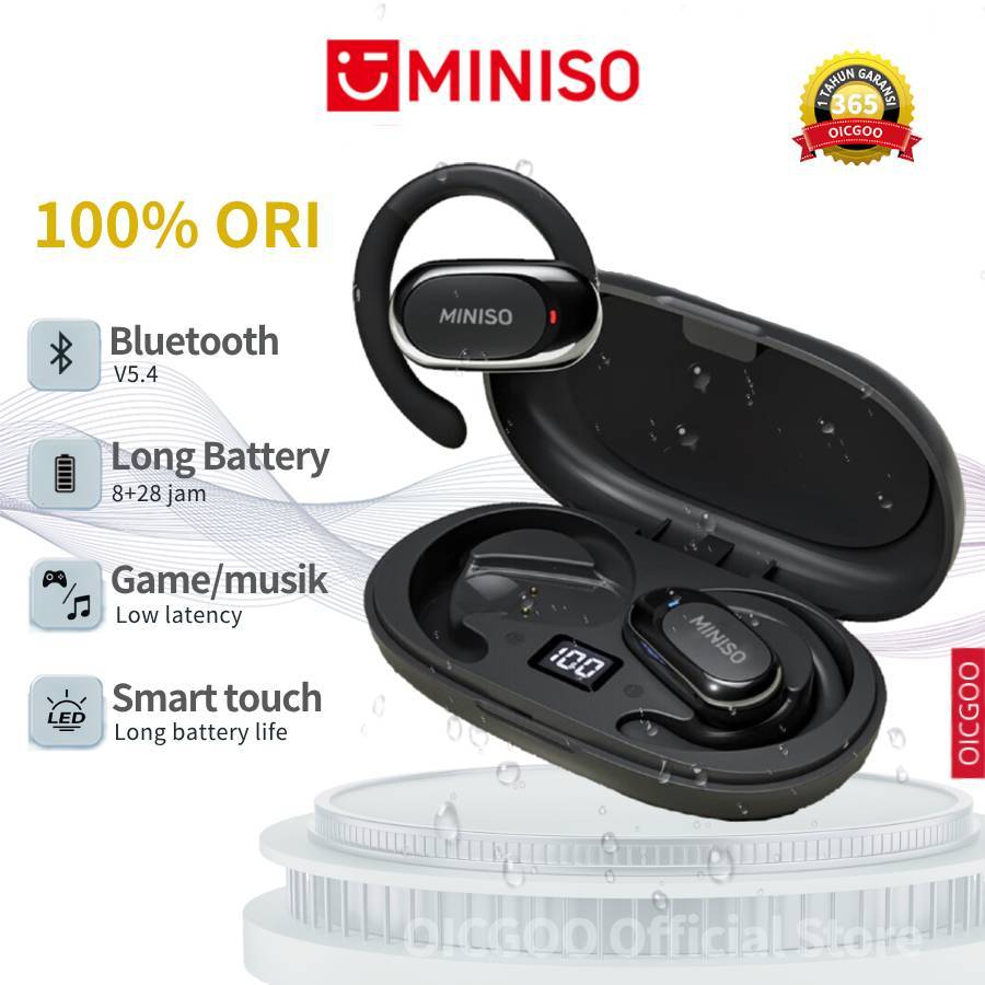 MINISO X32 OWS Headset Bluetooth 5.4 True Wireless Earphone Open Ear Olahraga TWS Original OICGOO Ea