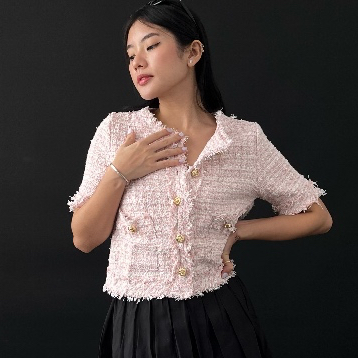 [Daynight] Cassandra Tweed Top Cardigan Premium / Cardi Atasan Rajut Cassandra