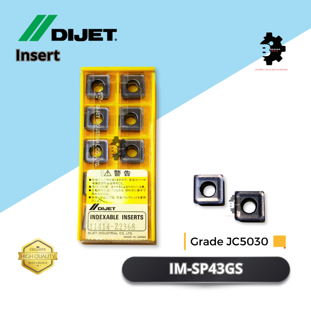 Insert IM-SP43GS / Grade JC5030 - Merk Dijet - Insert Pahat Bubut - Pisau Pahat - Baru - Original - 