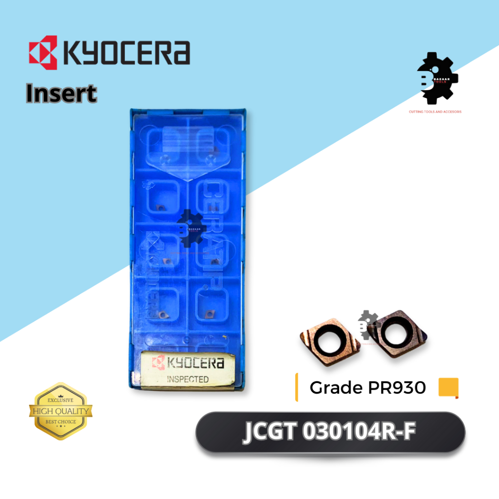 Insert JCGT 030104R-F / Grade PR930 - Merk Kyocera - Insert Pahat Bubut - Pisau Pahat - Baru - Origi