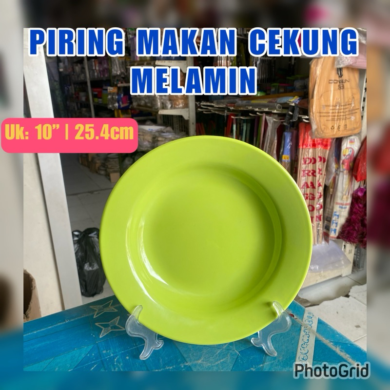 Piring Melamin Meishing JUMBO Hitam Lusinan 10 Inch Piring Kuah