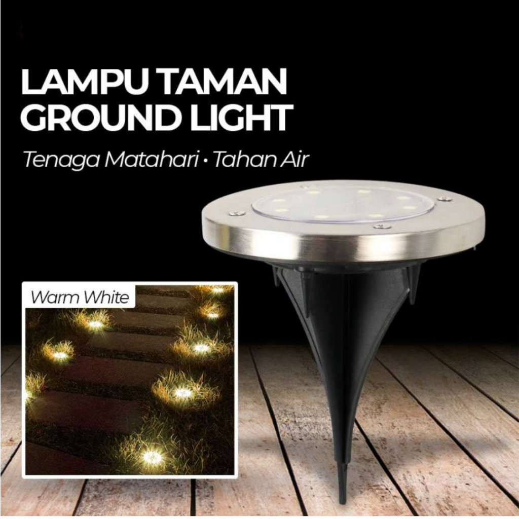 Lampu Tanam Taman Solarcell Tenaga Surya Outdoor Pavling 8LED Anti Air Untuk Pagar Balkon Halaman Ru