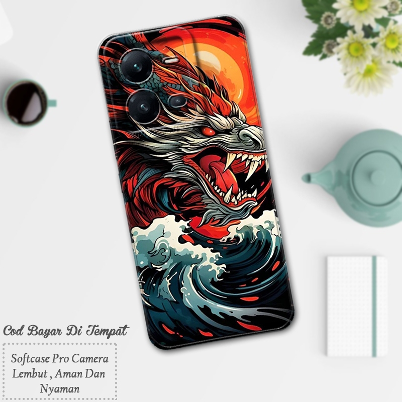 Premium Silicone Full Cover Case Vivo V25 5g / V25e Fashion Naga Series Softcase Pro Camera Cassing 