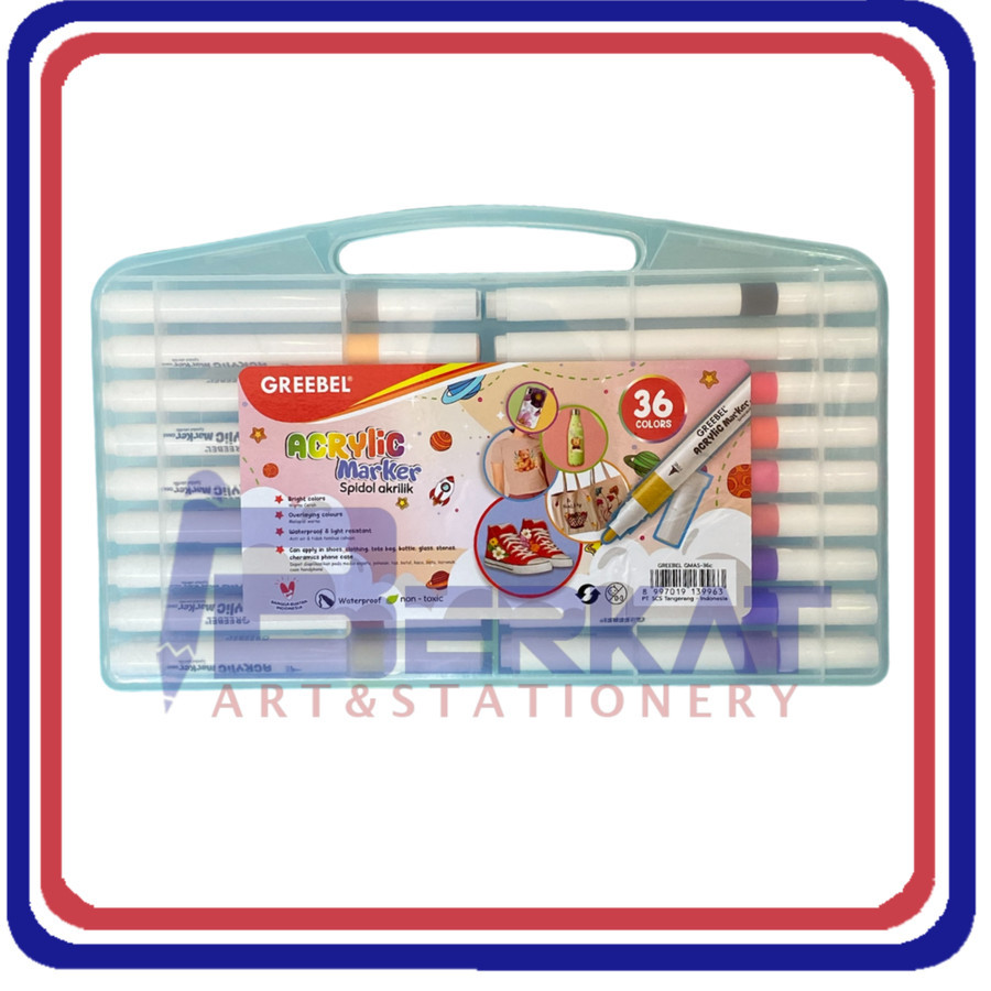 

GREEBEL Acrylic Marker / Spidol Sketsa Single Head 36 Warna