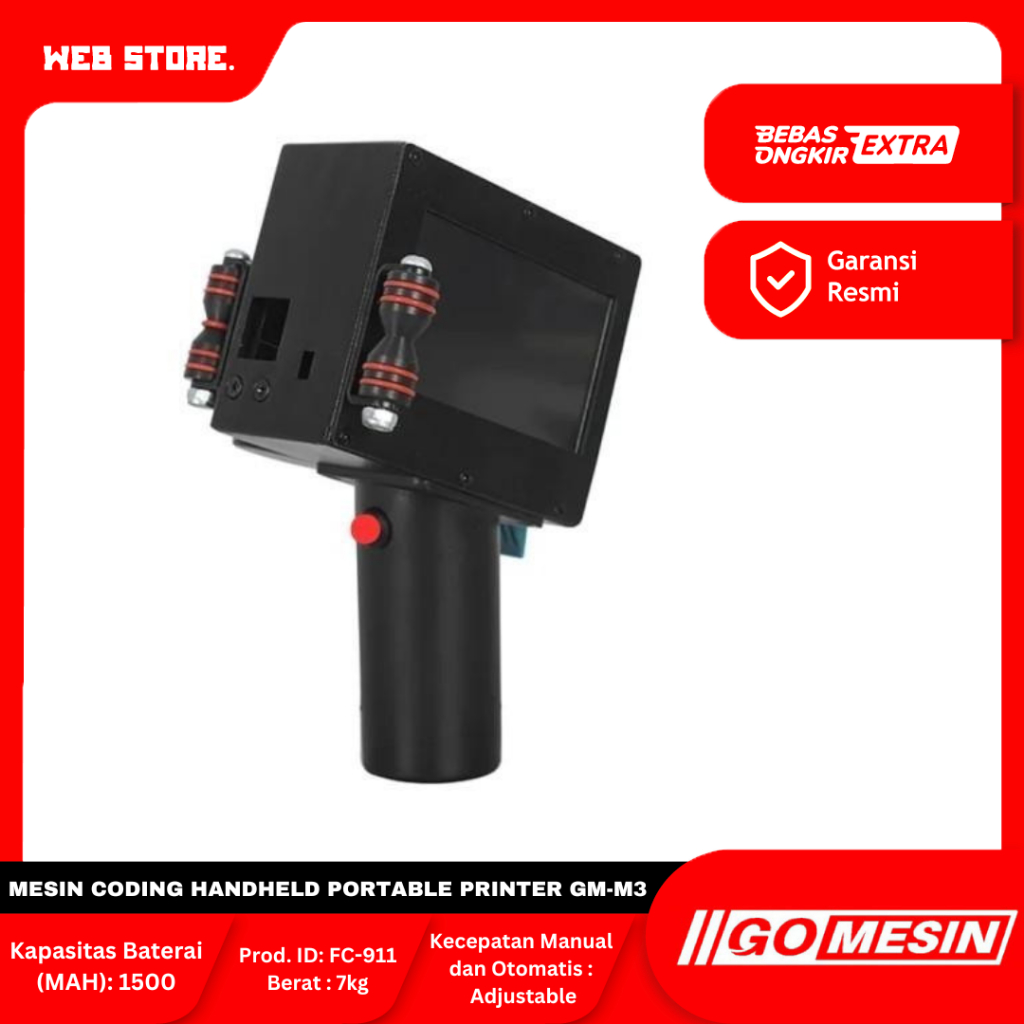 Mesin Coding Expired Date Handheld Portable Printer GM-M3 GMM3 GOMESIN