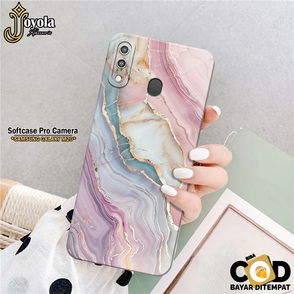 JOYOLA Case Samsung Galaxy M20 - Fahion Case Abstrak - Softcase Samsung Galaxy M20 - Pro Camera - Ca