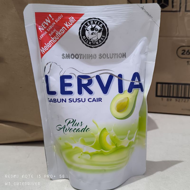 Lervia Sabun Susu Avocado - Sabun mandi cair