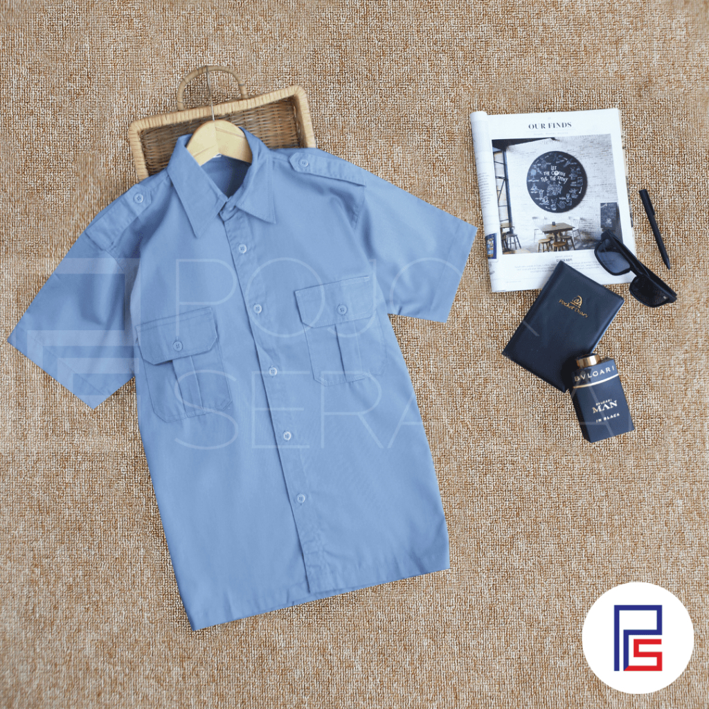 Baju Kemeja PDH | Baju Seragam PDH | Baju ASN | Seragam Pemda | PDH Biru Muda Lengan Pendek