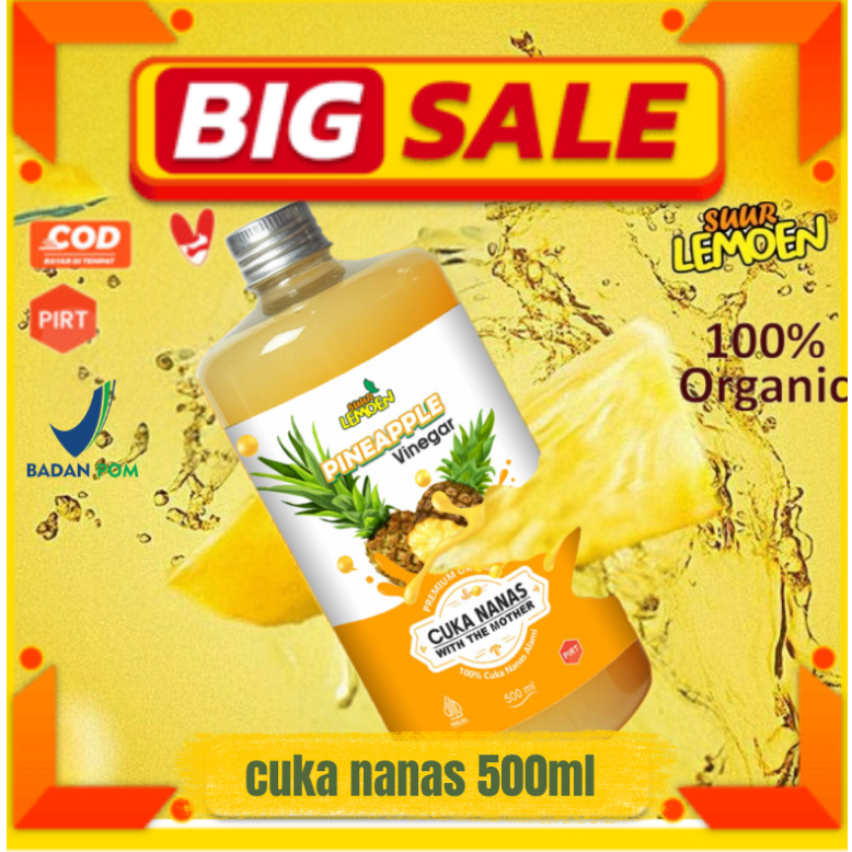 

Cuka Nanas Suur Lemoen - Cuka Nanas Organik Tanpa Campuran - Pineapple Cider Vinegar 500ml