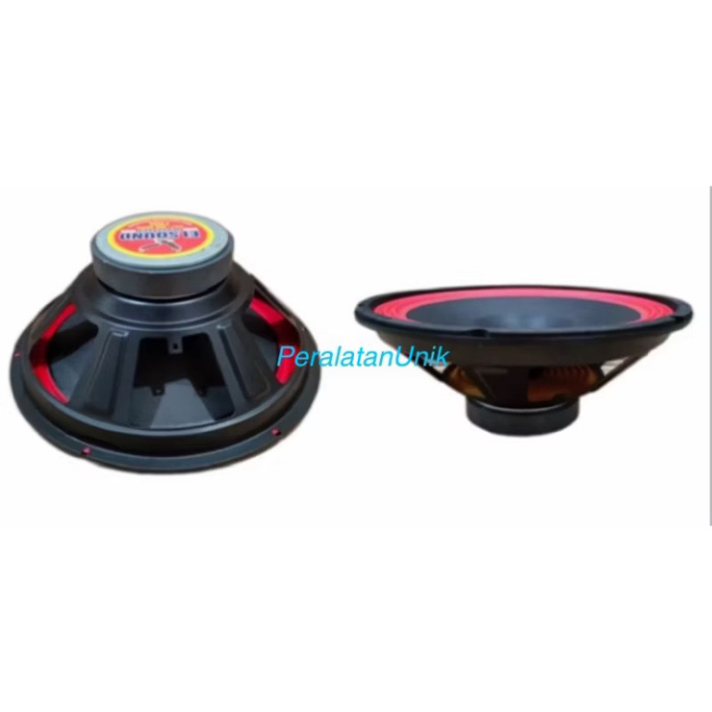 Speaker Woofer 12 inch 300 Watt FullRange Elsound Topi Corong Warna Merah Full Mega Bass