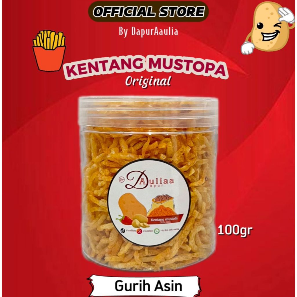 

Kentang mustofa DapurAuliaa toples 500ml mustofa kering asin gurih cocok untuk lauk makan anak